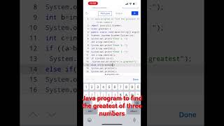 7. Java program to find the greatest of three numbers|#greatest|#Shorts|#javatutorial