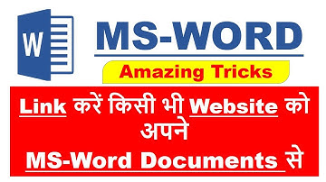 How to Link any Website in Your Ms Word Documents | How to Create External Hyperlinks in Ms Word