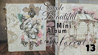 Tutorial 13 Simple Beautiful Mini Album ( alchemy of art paper collection )