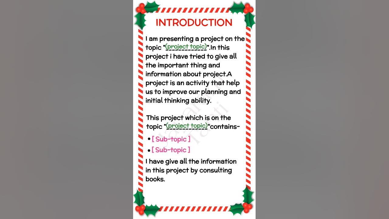how to write introduction for the project
