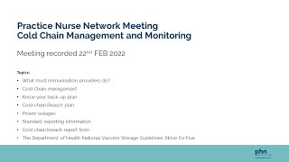 Practice Nurse Network Meeting 2022.02.22