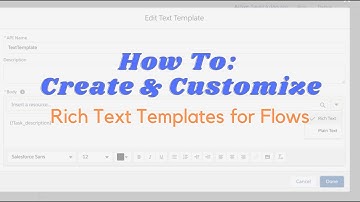 How to Customize Rich Text Template with Images for Flows