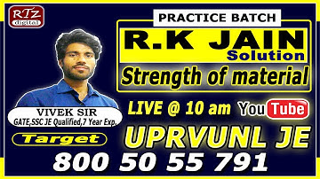 Strength of material | RK Jain solution | Practice batch | Vivek sir
