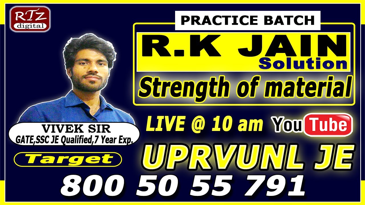 Strength of material RK Jain solution Practice batch Vivek sir