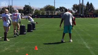 Charles Haley 'coaching' 49ers defensive linemen in August 2016