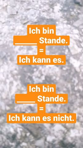 Ich bin im/außer Stande, imstande sein zu, können, #imstande #können #german #shorts #learngerman