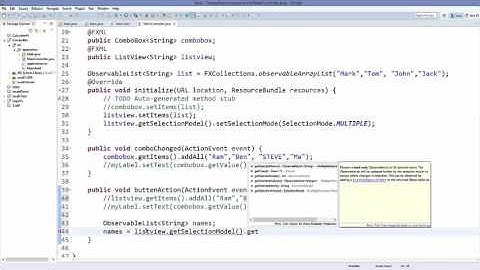 JavaFx Tutorial For Beginners 13   JavaFX ListView