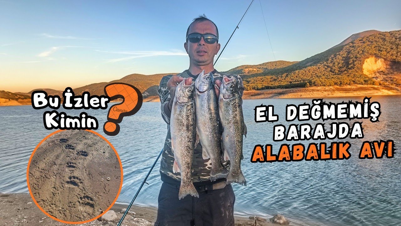 Ловля форели на плотине. Рыбалка среди таинственных следов.