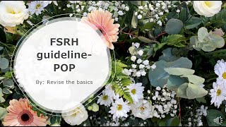 FSRH Contraception guideline-Progesterone only Pill