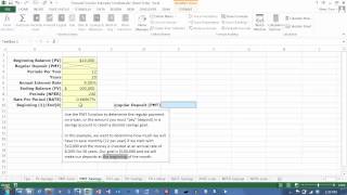 Excel 2013: The PMT (Payment) Function. Reaching a Savings Goal