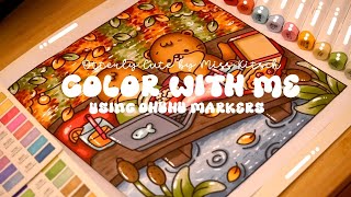 Color with me (ASMR) 🦦🍁 'Otterly Cute' by Miss Kitsch ✨ Ohuhu markers 🌱✏️ #adultcoloring #asmr