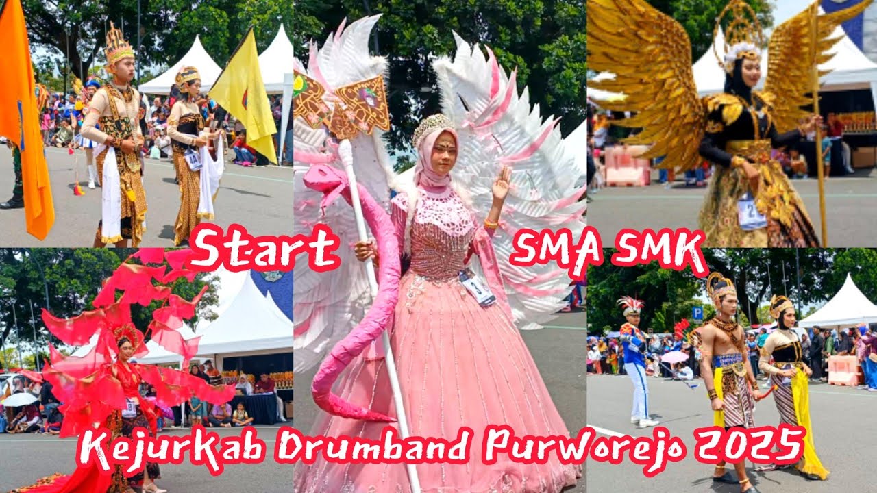 FULL Start SMA SMK Kejurkab Drumband Purworejo 2025 Street Parade Drumband Purworejo 2025