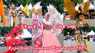 FULL Start SMA SMK Kejurkab Drumband Purworejo 2025 Street Parade Drumband Purworejo 2025