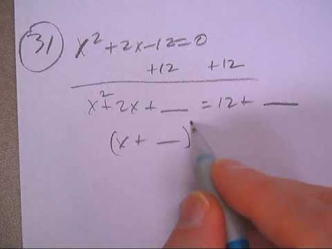 COMPLETING THE SQUARE P260; #31