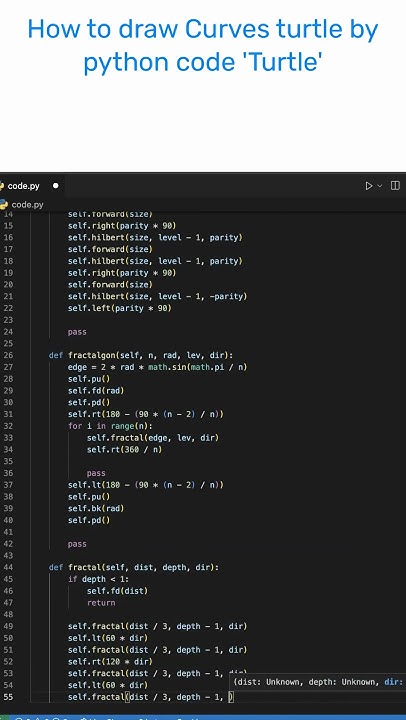 How to draw Curves turtle by python code 'Turtle' #codeSource - YouTube