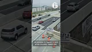 I-95 reopens to traffic with temporary lanes 12 days after collapse, tanker fire #I95 #philly