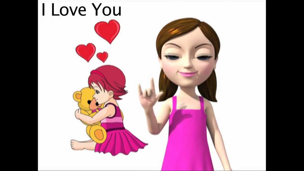 I Love You Asl Sign For I Love You Animated Youtube