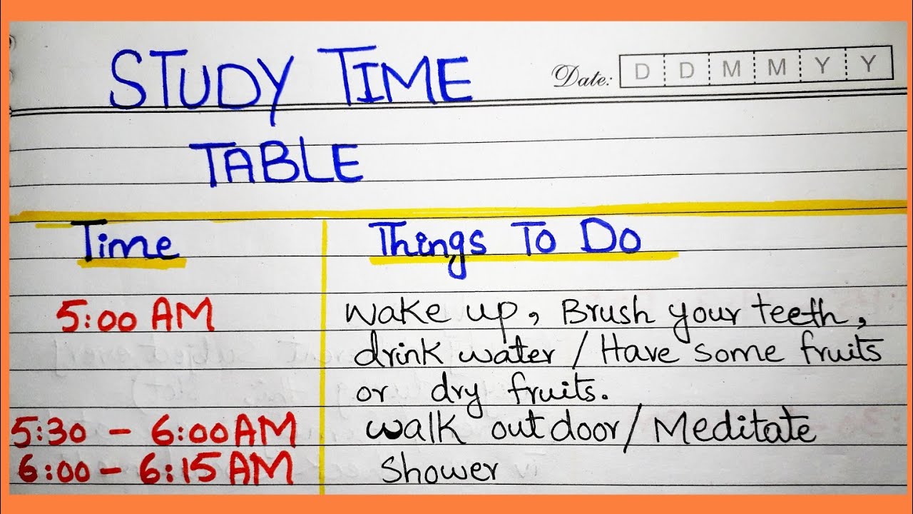 Study time table📚|Time table for students||Time table for study|# ...