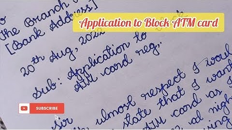 Application to block ATM card| Letter to Bank Manger to Block ATM| Cursive Writing ✍🏻 Daily
