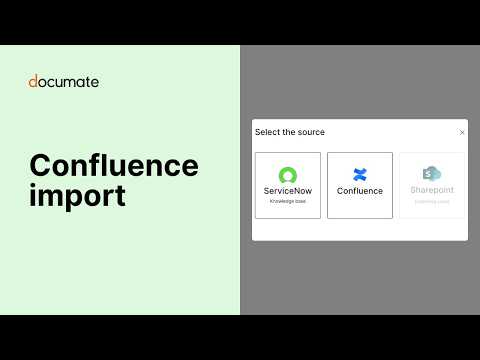 Confluence import made simple | Documate for ServiceNow