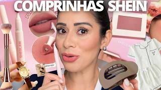 Testando Novidades Shein / Sheglam : Blush, Batom Caneta, Pincel , Relógio e Pijama