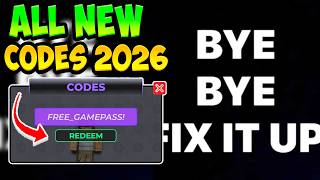 *NEW UPDATE* ALL WORKING CODES FOR FIX IT UP IN 2026! ROBLOX FIX IT UP CODES