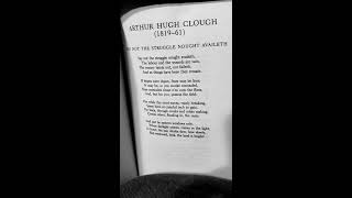 Say Not The Struggle Nought Availeth, by Arthur Hugh Clough