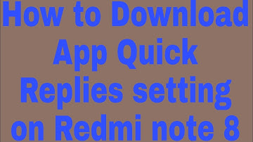How to Download App Quick Replies setting on Redmi note 8 #shorts