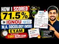 How I Scored 71.5% in IGNOU M.A. Sociology (MSO) by Studying Only 1 Days Before Exam 😱