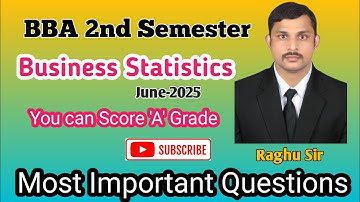 Business Statistics important questions 2025 | Bba 2nd Semester | OU | ku