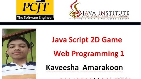 JavaScript 2D Game Development | Java Institute | Kaveesha Amarakoon