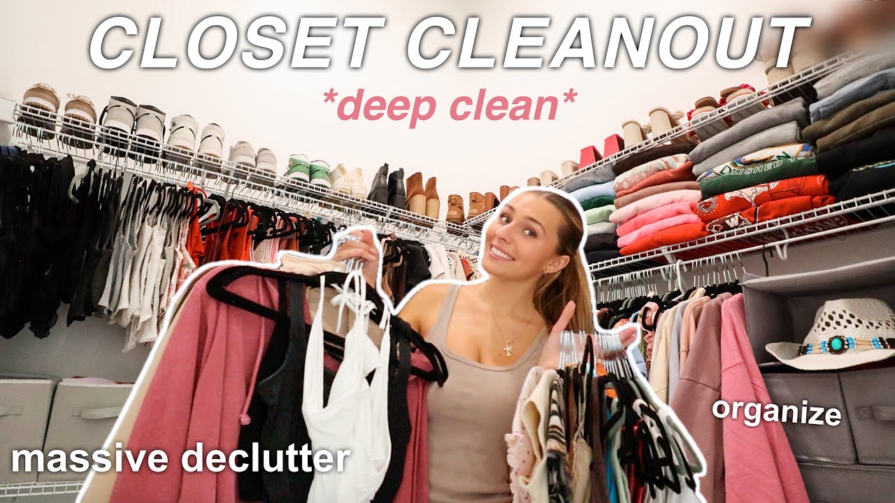 2AM CLOSET CLEANOUT + DELCLUTTER | organizing my closet - YouTube