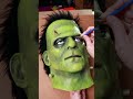 Frankenstein mask makeover transforming this halloween store mask