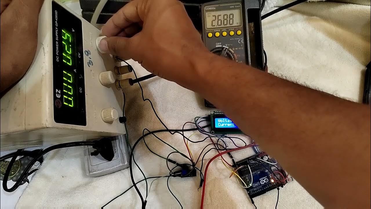 ARDUINO SENSOR (MAX471 VOLTAGE & CURRENT MEASUREMENY WITH I2C LCD)حساس