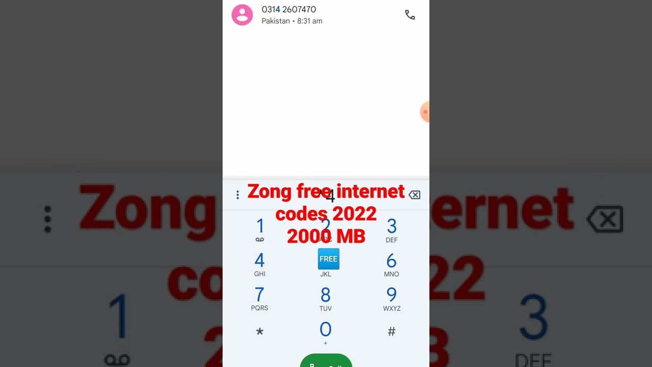 Zong free internet codes | Zong free MB code 2022