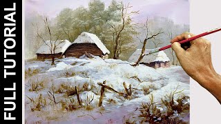 Tutorial : How to Paint Winter Village in Acrylics / JMLisondra