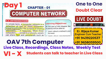1. Computer Networks Day 1 | OAV 7th Class Computer  |  First Chapter