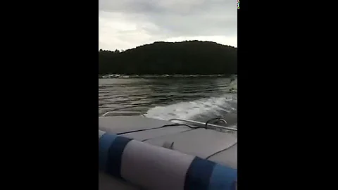 Football catch while wakeboarding