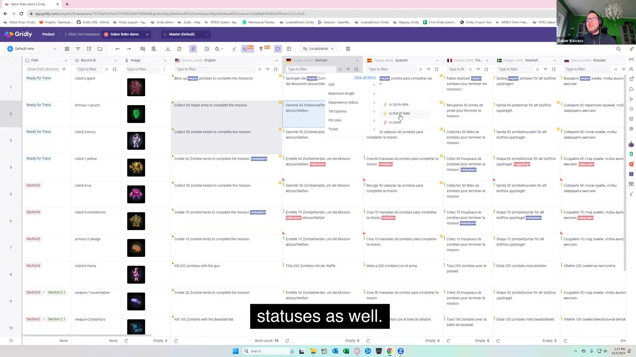 How to keep track of changes to translations (especially in game translation and localization)