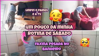 Rotina De Dona De Casa Limpei O Painel E A Tv Faxina Pesada No Banheiro