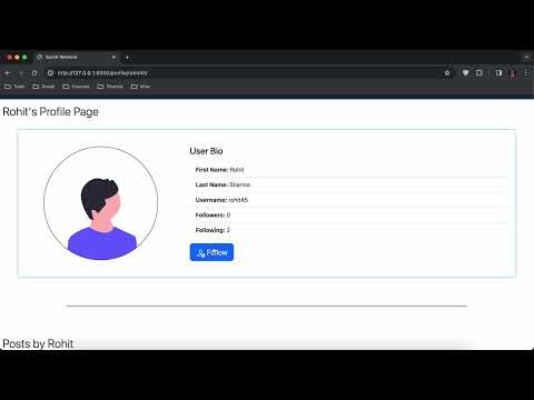 Project 4: Network | CS50’s Web Programming with Python and JavaScript | Week 7