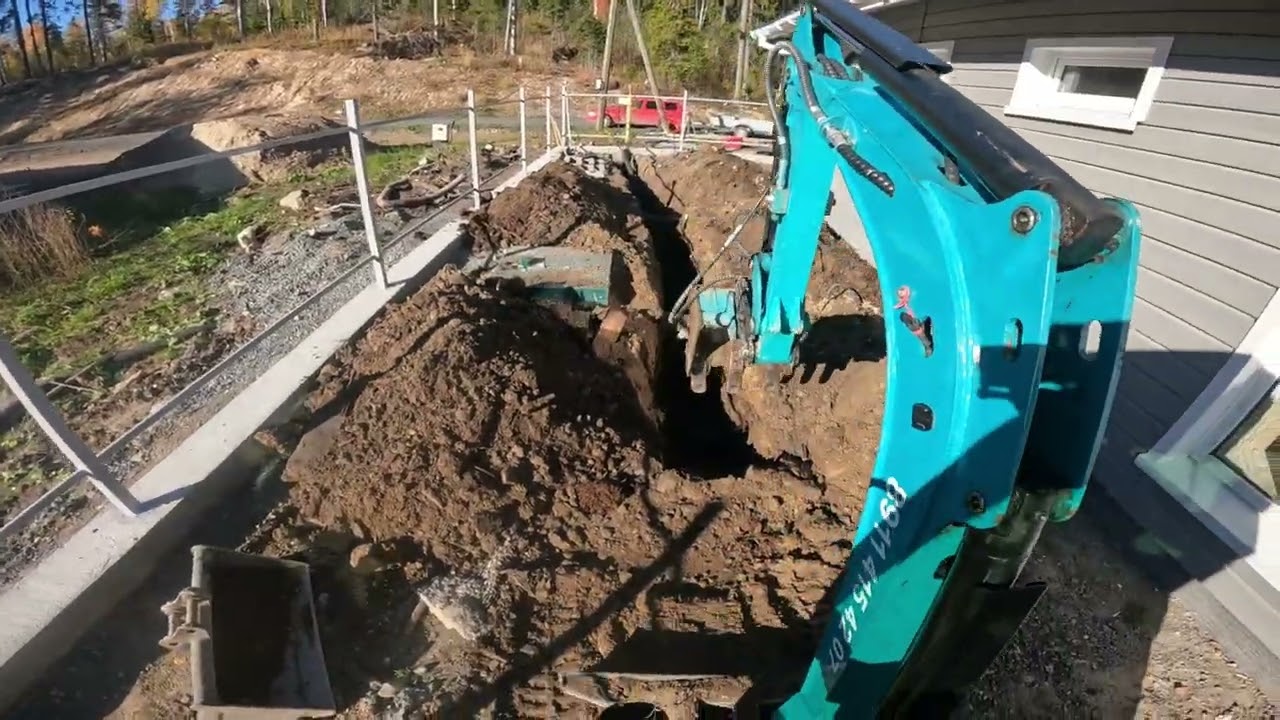 Работа мини экскаватора Rippa L330, дренаж