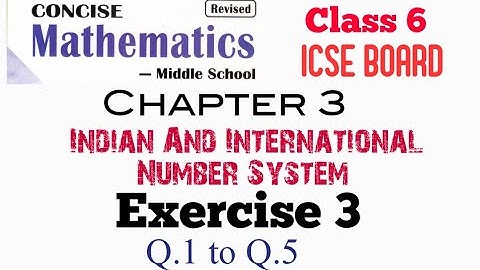Exercise 3 Class 6 Maths ICSE Board Selina Publisher
