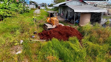 Start a New Project  Landfill By Skills & Bulldozer KOMARSU D31P Skill Pushing Soil Dump Truck