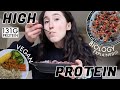 HIGH PROTEIN VEGAN WHAT I EAT IN A DAY *over 100g* | Full Day of Eating & Biology Explained