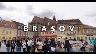 Medieval town in Romania Virtual Tour 4K. Brașov Walking Tour 2024