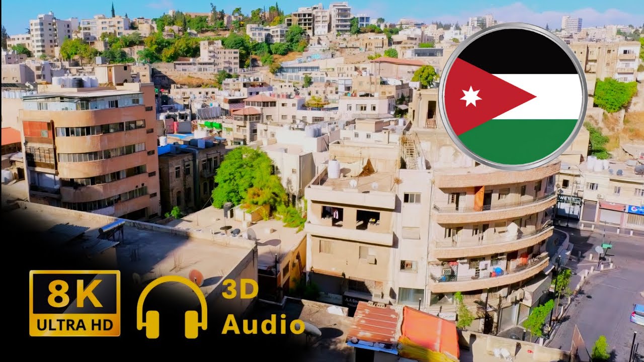 Walking in Amman - Empty Streets in Downtown, Citadel, Lweibdeh in the Early Morning [8K] No Music