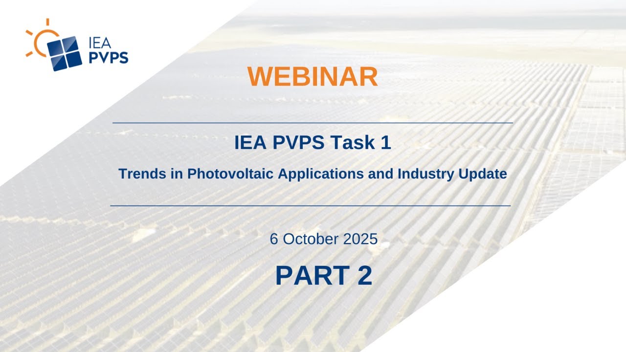Webinar: Task 1 - Trends in Photovoltaic Applications 2025 - Part 2 ...
