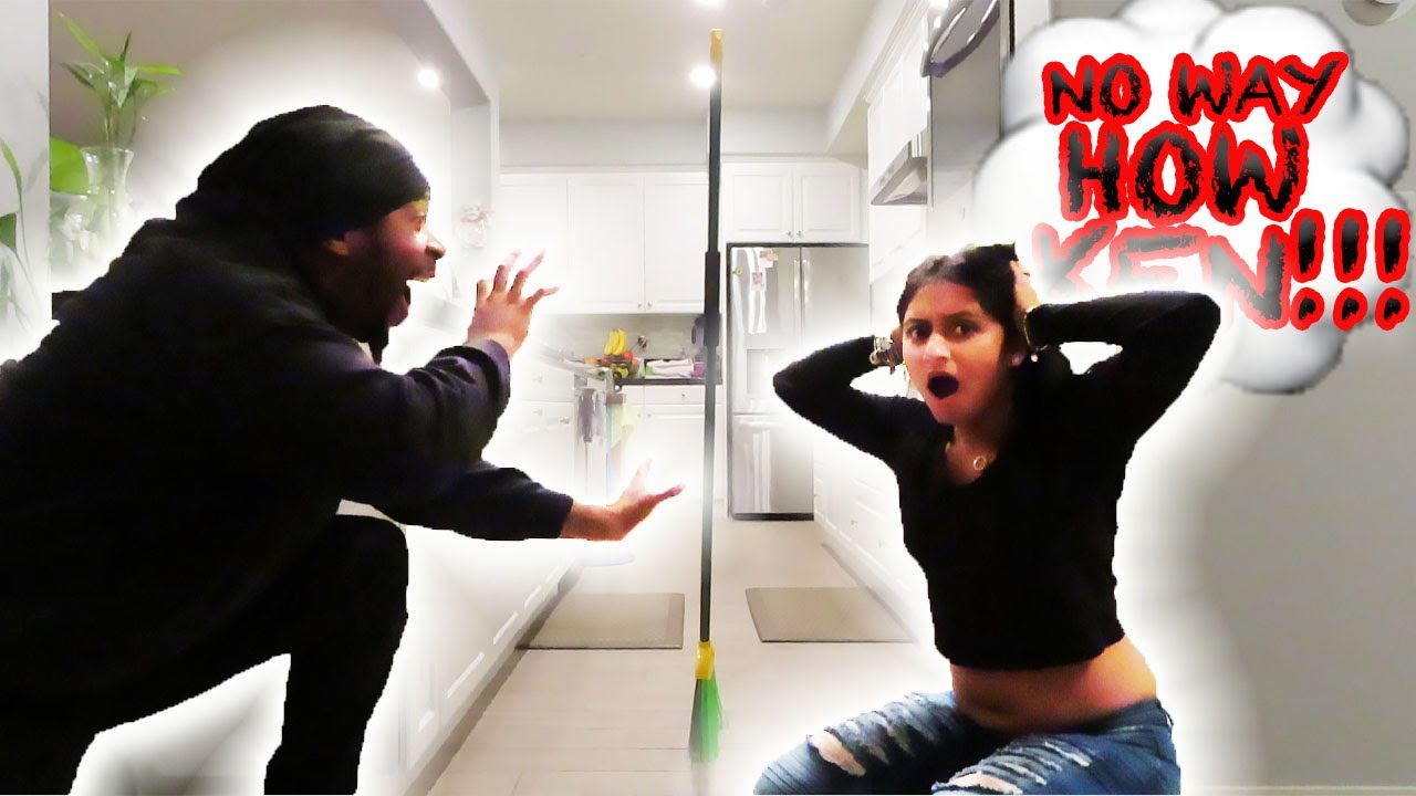 BROOM CHALLENGE PRANK ON MY GIRLFRIEND! *OMG* YouTube