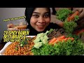 2X SPICY RAMEN, BEEF LETTUCE WRAPS WITH THAI SPICY DIPPING SAUCE (BIG BITE) | Eating Sounds